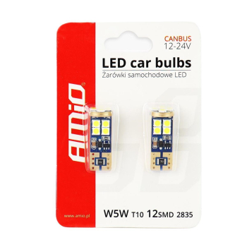 Żarówki LED CANBUS 12SMD 2835 T10e W5W White 12V 2-45732