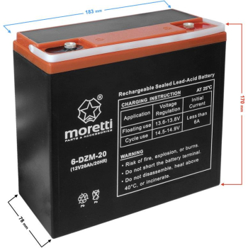 Akumulator Moretti (Gel) 20Ah 6-DZM-20 12V skuter -4616