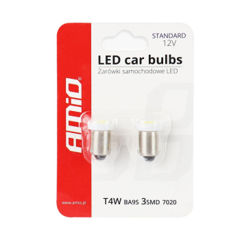 Żarówki LED STANDARD T4W BA9s 3xSMD 7020 12V AMIO--46236