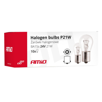 Żarówki halogenowe P21W BA15s 24V 1 szt. (E8) AMI-46241
