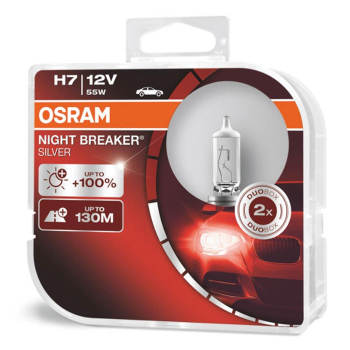 Żarówki halogenowe H7 12V NIGHT BREAKER SILVER +10