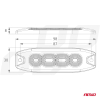Lampa błyskowa ostrzegawcza płaska 4 LED R65 R10 1-47628