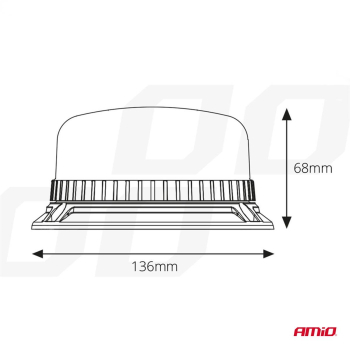 Lampa ostrzegawcza kogut 36 LED śruby R65 R10 12-2-47615