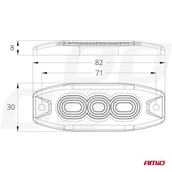 Lampa błyskowa ostrzegawcza płaska 3 LED R65 R10 1-47624