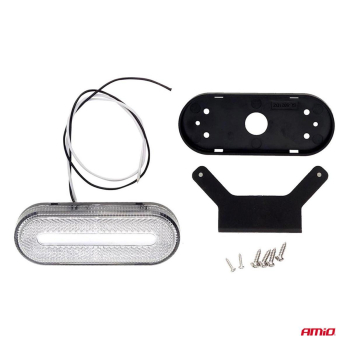 Lampa obrysowa LED OM-01-W owalna biała AMIO-02375-48099