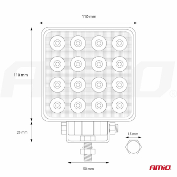 Lampa robocza halogen LED szperacz AWL10 16LED AMI-48205