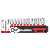 Klucz nasadowy grzechotka zestaw 11 szt 1/2" 10-24
