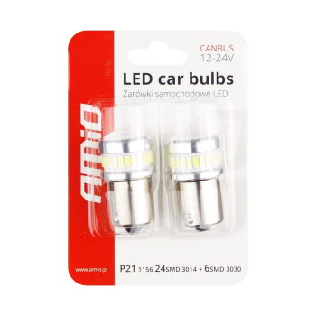 Żarówki LED CANBUS 3014 24SMD + 3030 6SMD BA15S P2-48495