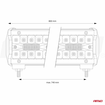 Lampa robocza LED BAR AWL31 80 cm. 12V 24V AMIO-02-49140