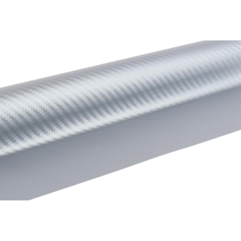 Folia karbonowa carbon 3D srebrna 30cm x 150cm AMI-50307