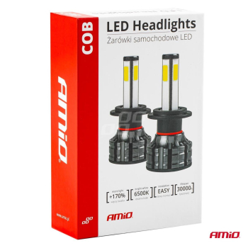Żarówki samochodowe LED COB 4Side AMiO H4 AMIO-028-50995