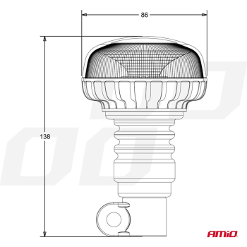 Lampa ostrzegawcza mini kogut 18 LED flex R65 R10 -51740