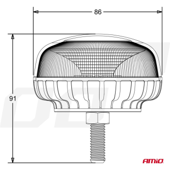 Lampa ostrzegawcza mini kogut 18 LED śruba R65 R10-51754