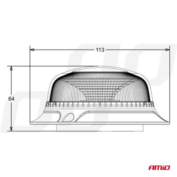 Lampa ostrzegawcza mini kogut 18 LED magnes niska -51777