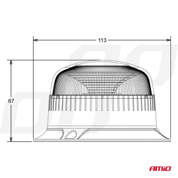 Lampa ostrzegawcza mini kogut 18 LED śruby R65 R10-51785