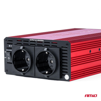 Przetwornica samochodowa prądu 12V 230V 1000W AMIO-53600