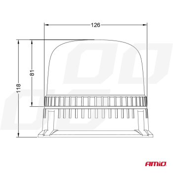 Lampa ostrzegawcza błyskowa kogut 24 LED W25B 12V -53885