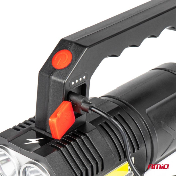 Latarka akumulatorowa 4LED + COB 1200mAh AMIO-0327-53946