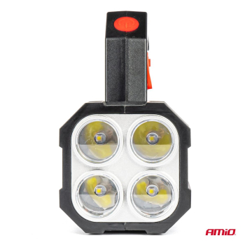 Latarka akumulatorowa 4LED + COB 1200mAh AMIO-0327-53951
