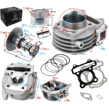 Cylinder i głowica Moretti do skutera 4T 80cc 139Q-68993
