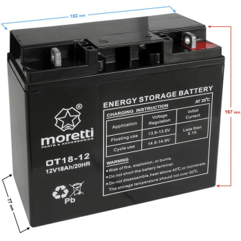 Akumulator Moretti (Gel) OT 12V/18AH do kosiarki-6985