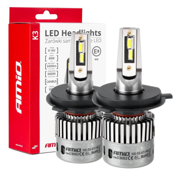 Żarówki samochodowe LED seria K3 H4/H19 12V 6000K