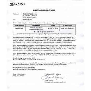 Rękawice nitrylowe czarne Mercator Nitrylex r. L-70794