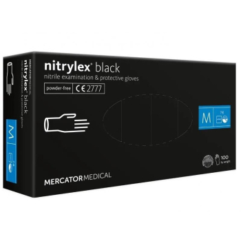 Rękawice nitrylowe czarne Mercator Nitrylex r. M