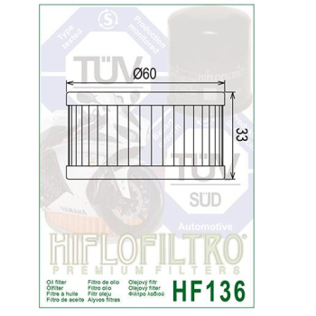 FILTR OLEJU HIFLO HF136 BETAMOTOR, SUZUKI DR 350/ -71847