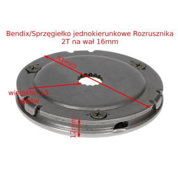 BENDIX ROZRUSZNIKA SKUTER 2T 50cc śr.16mm-75442