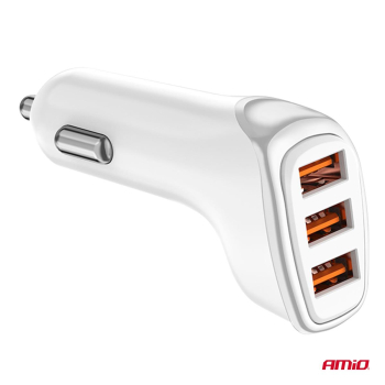 Ładowarka samochodowa 3x USB-A 3.1A AMIO-03885-78096