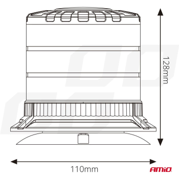Lampa ostrzegawcza błyskowa kogut LED W30M 12V 24V-78375
