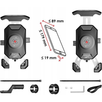 BIKETEC UCHWYT MOTOCYKLOWY Z ŁADOWARKĄ INDUKCYJNĄ -78485