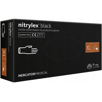 Rękawice nitrylowe czarne Mercator Nitrylex r. XL