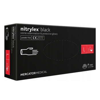 Rękawice nitrylowe czarne Mercator Nitrylex r. L