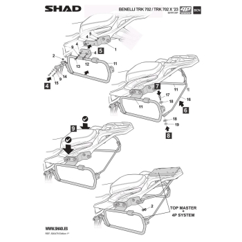 STELAŻ KUFRA BOCZNEGO 4P SHAD TERRA DO BENELLI TRK-79868