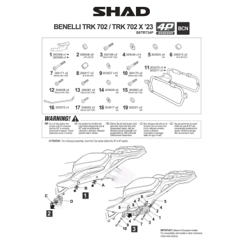 STELAŻ KUFRA BOCZNEGO 4P SHAD TERRA DO BENELLI TRK-79871