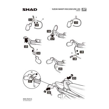 STELAŻ KUFRA BOCZNEGO 3P SHAD DO SUZUKI BANDIT-79955
