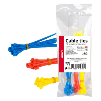 Opaski zaciskowe plastikowe wielokolorowe zestaw 6