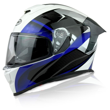 KASK MOTOCYKLOWY F33/F/XXL  z blendą niebieski