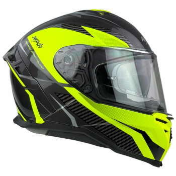 KASK MOTOCYKLOWY F32/J/XL blenda+pinlock żółty flu-86982