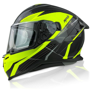 KASK MOTOCYKLOWY F32/J/XL blenda+pinlock żółty flu