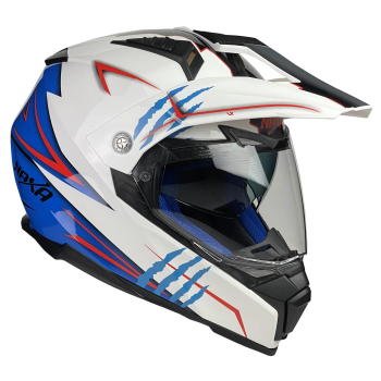 KASK MOTOCYKLOWY CO3/O/XXL biało niebieski-87112