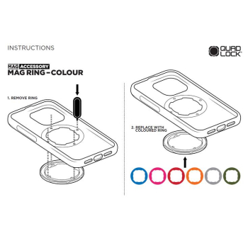 Różowy pierścień Quad Lock® MAG - uniw-91301