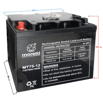 Akumulator Moretti UPS MT75-12